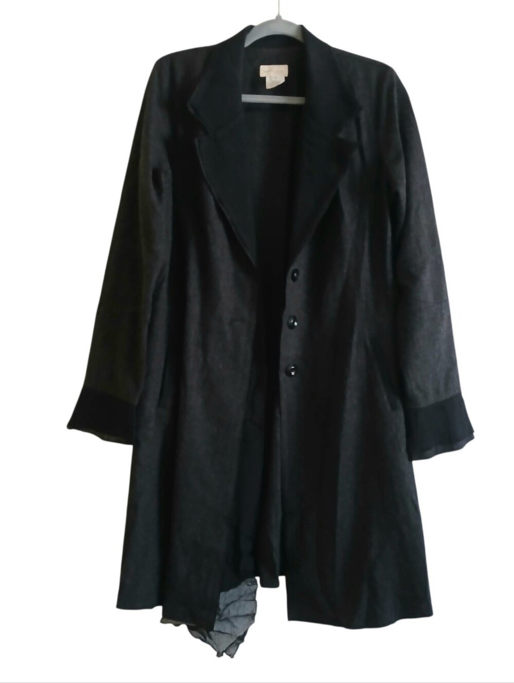 Neesh By DAR Anthropologie Long Wool Blend Dress Coat L Whimsigoth Romantic